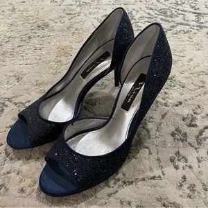 Nina Navy Glitter Heels